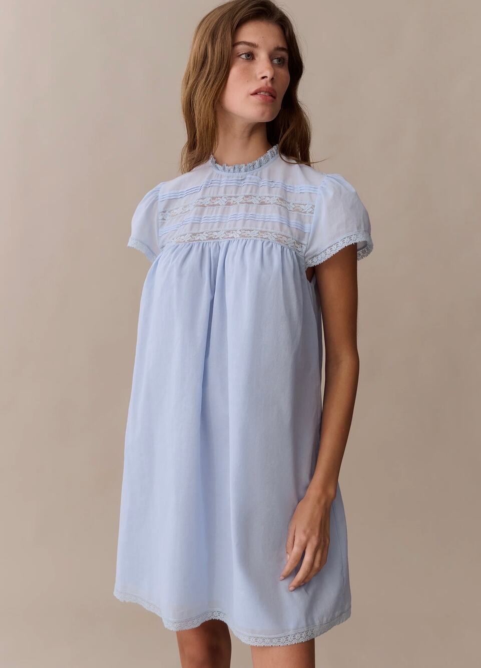 New sorella Kiera Cotton Dress light blue lace sz XS $197